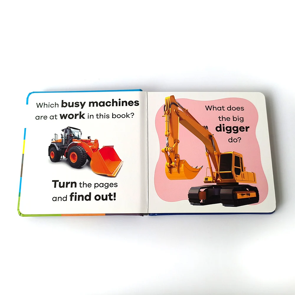 customized children book Baby New Busy machines bedtime story Animals board books Publishing babay Book Printing Service