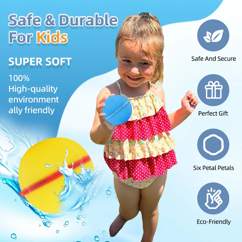 Reusable Water Balloon Refillable Magnetic Water Ball Quick Fill Self Sealing Water Bombs for Kids Outdoor Backyard Summer Games