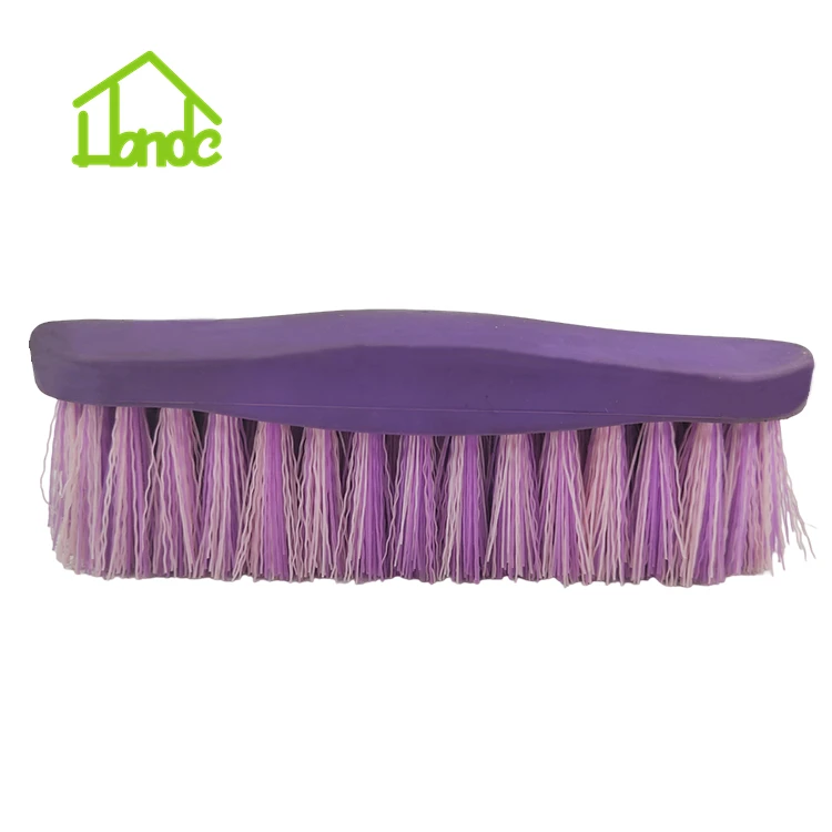 PP&TPE  horse brush for cleaning horse body  with 15.5cm length/ purple design Bristles horse grooming brush