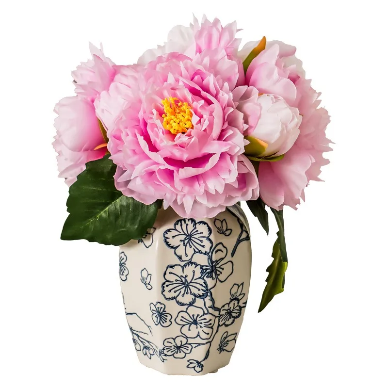 New Chinese Style High-end Blue And White Porcelain Flower Vase