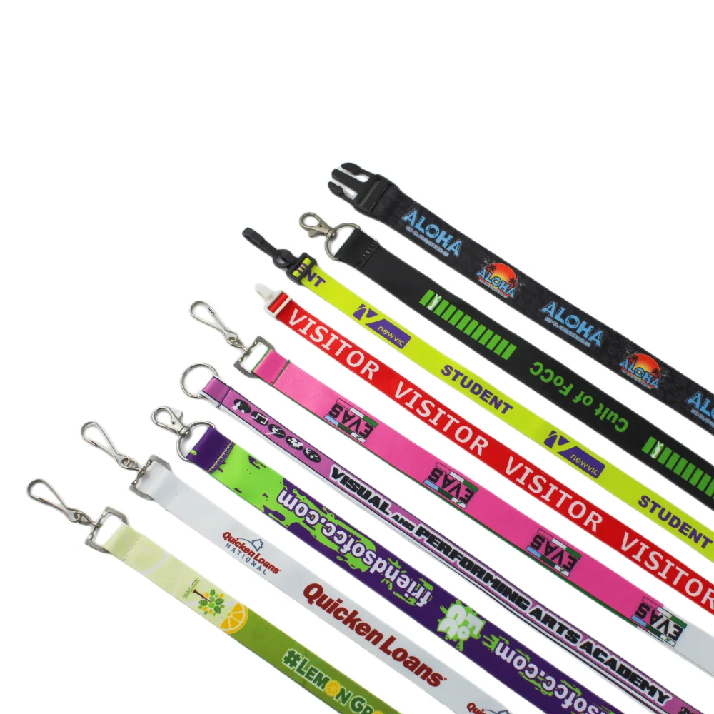 Bestom MOQ 100 PCS Dye Sublimation Neck Strap Designer Digital Printing Polyester Lanyards with Logo Custom