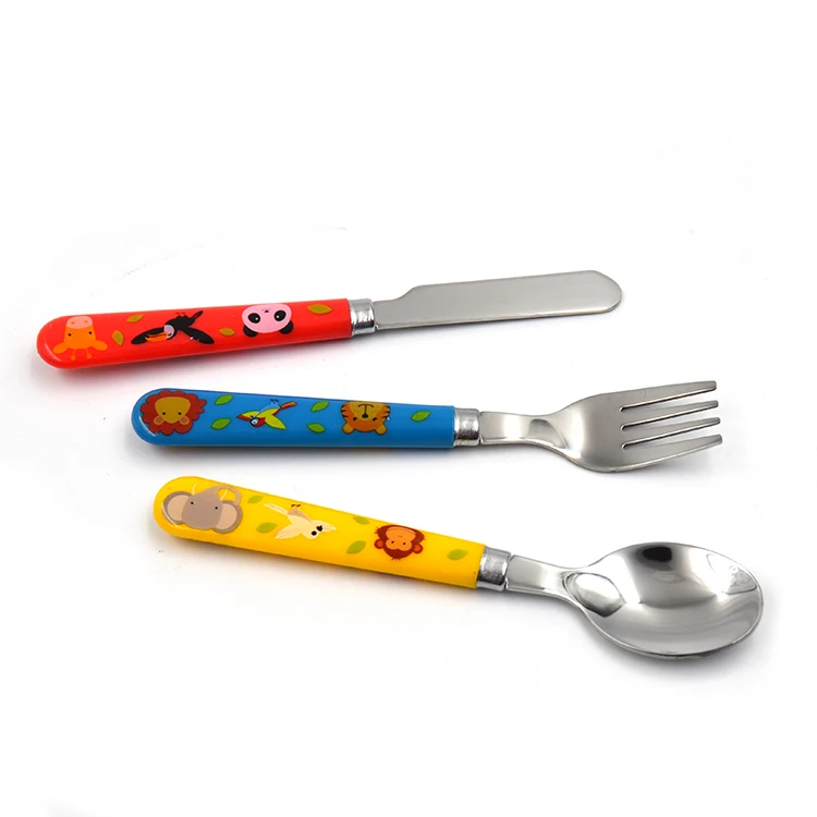 baby stainless steel cutlery spoon and fork baby set stainless baby cutlery