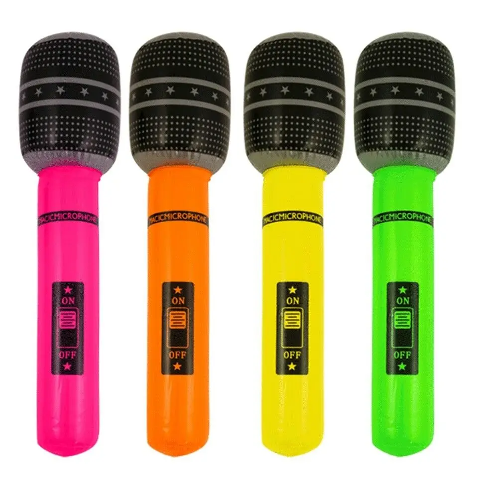 New Inflatable Microphone Blow Up Fancy Dress Party Disco Musical Halloween Accessory Prop