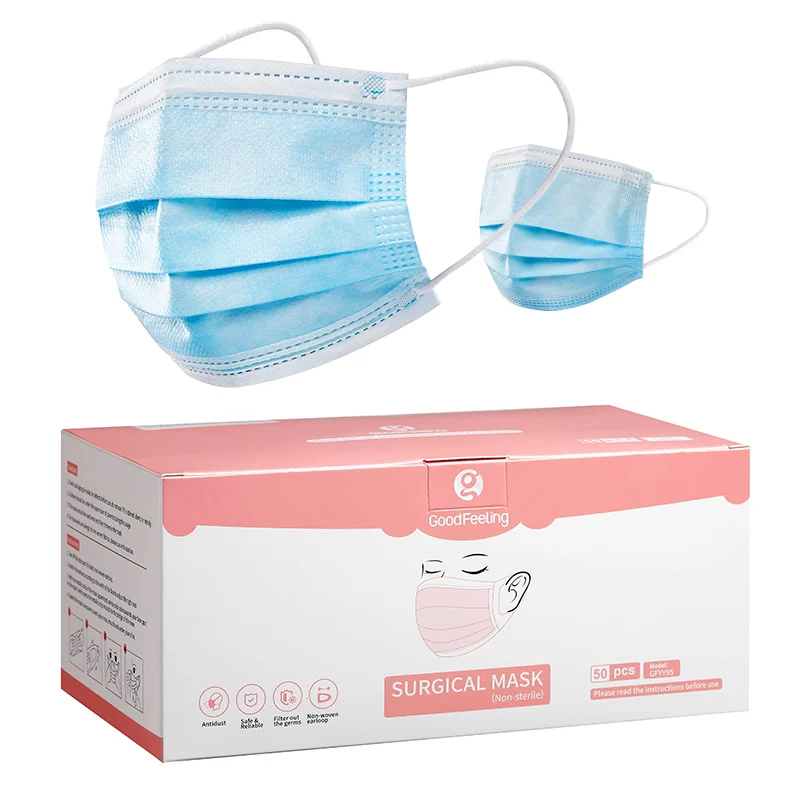 Surgical Mask (non-sterile)medical Mask 3-layer Medical Surgical Disposable 3ply Face Disposable Ce Class II Non-sterile 2 Years