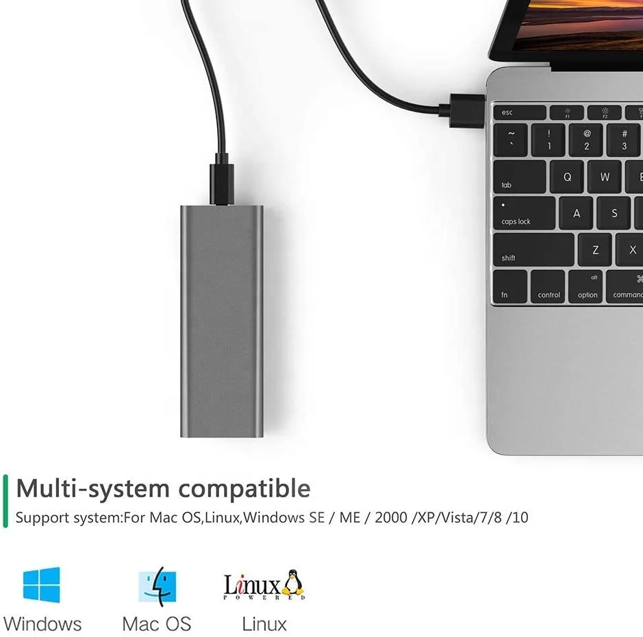 M.2 SSD Enclosure M2 SATA NGFF to USB 3.0 Adapter Aluminum 5Gbps B-Key SSD Case Portable External Case for 2230 2242 2260 2280