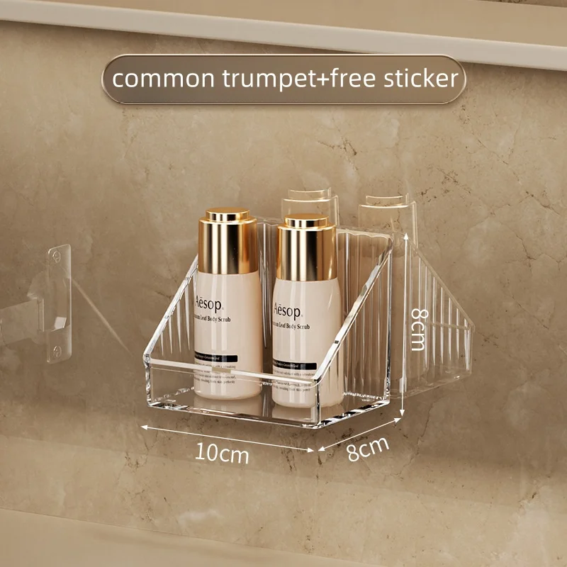 Clear Acrylic Cabinet Organizers Wall Mounted Shelf Bathroom Storage Holders Racks