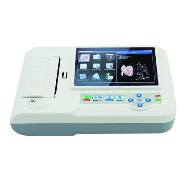 
 6 Channel Electrocardiograph portable ECG monitor Machine with Colorscreen  