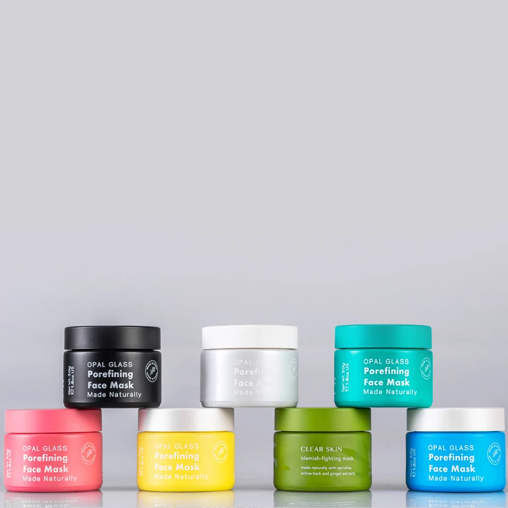 
Red round glass cream jar 