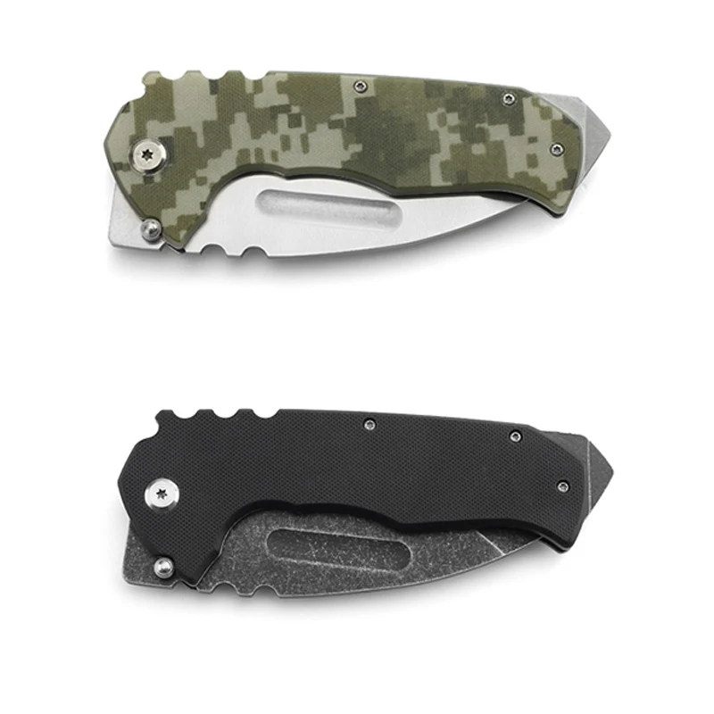 Custom package camping tool 3Cr13 Stainless steel folding knife pocket knife with G10 handle