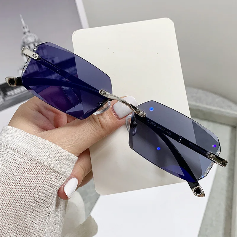 lunette photochromic anti refflet original  lunette photochromique et anti- bleue small rectangle diamond rimless glasses frames