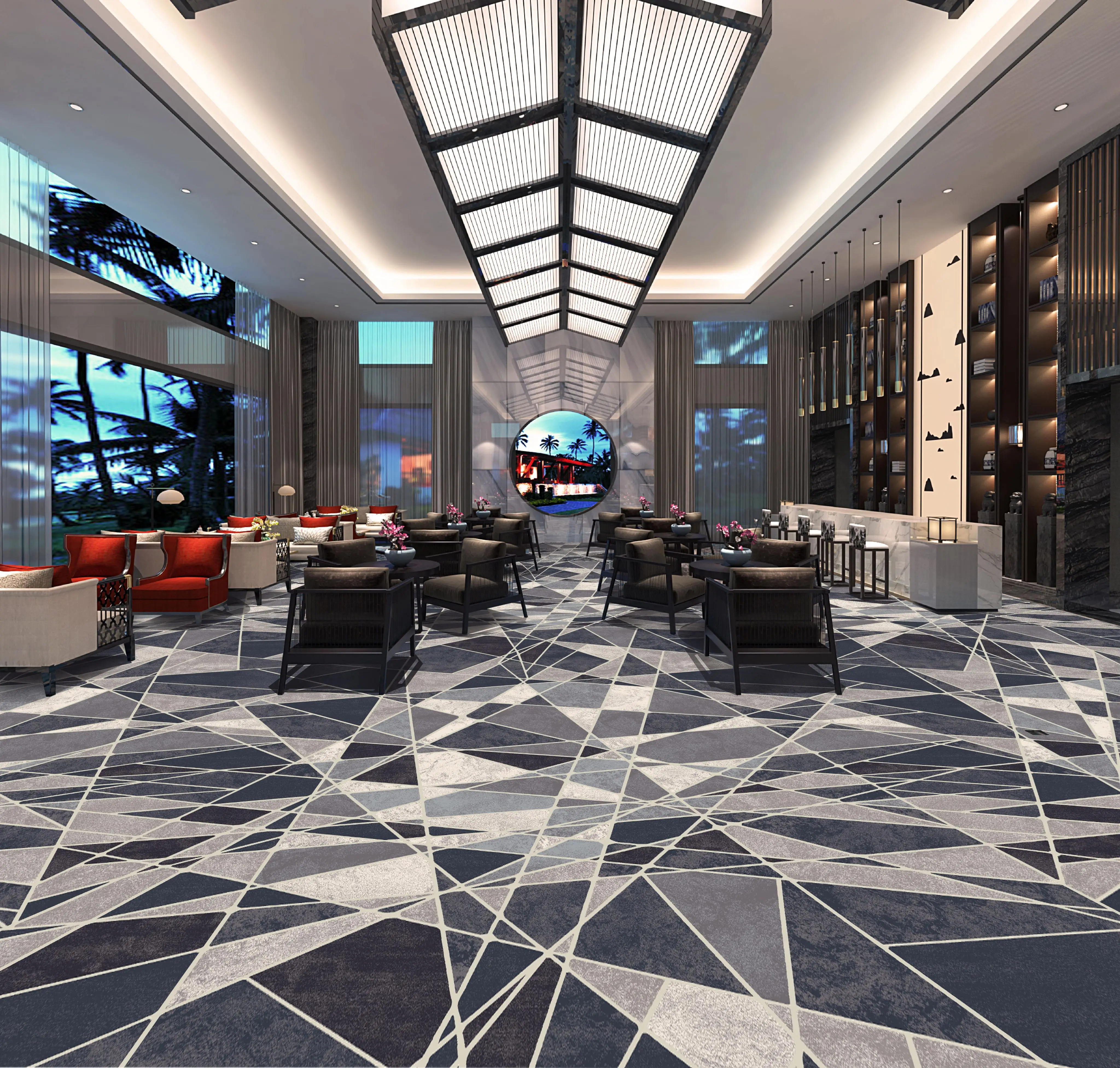 Экологичный Печатный Настенный Ковер для украшения отеля ковры спальни коммерческий ковер роскошный Холл