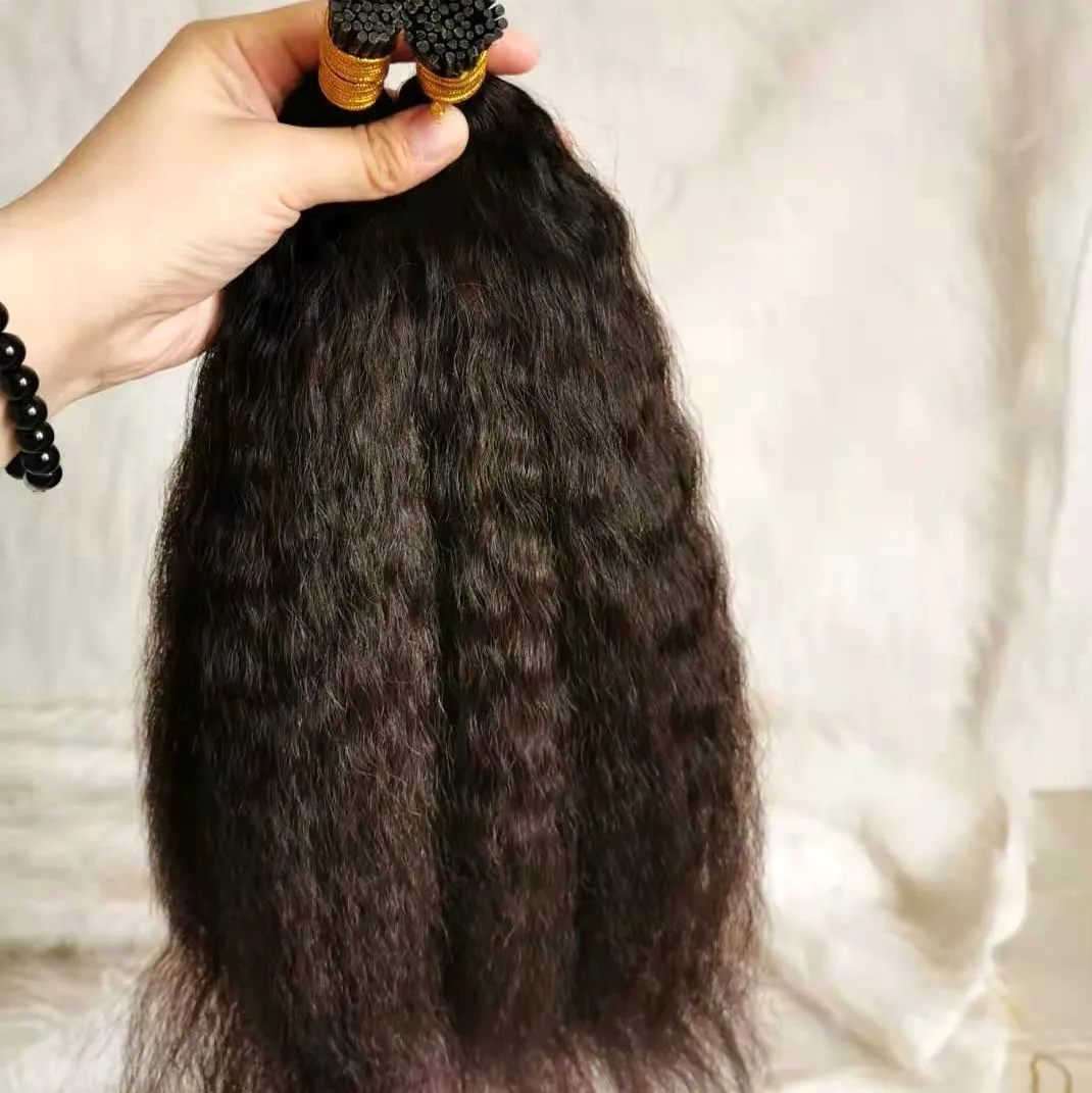 
Горячая Распродажа, курчавые прямые 100% натуральные китайские волосы для наращивания 