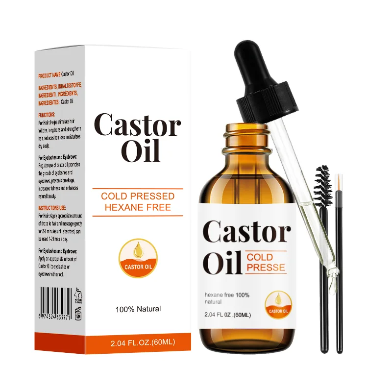 Own Brand 60ml Cold Pressed Organic Black Castor Oil Hexane Free Promotes Hair & Eyelash Growth