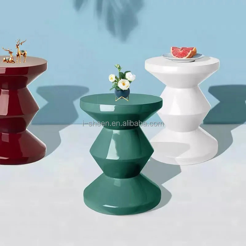 Living Room Furniture Black  Coffee Table firbeglass Round Side Table For Sale