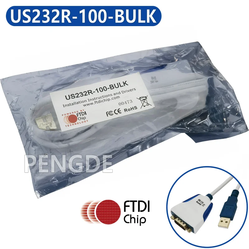 US232R-100-BULK FTDIchip Official Original Genuine USB to RS232 Serial Premium Cable w TXD/RXD LEDs  1m