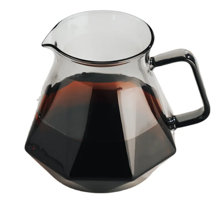 Популярный производитель серверов для чая и кофе стеклянный кофейник ручной работы из боросиликатного стекла