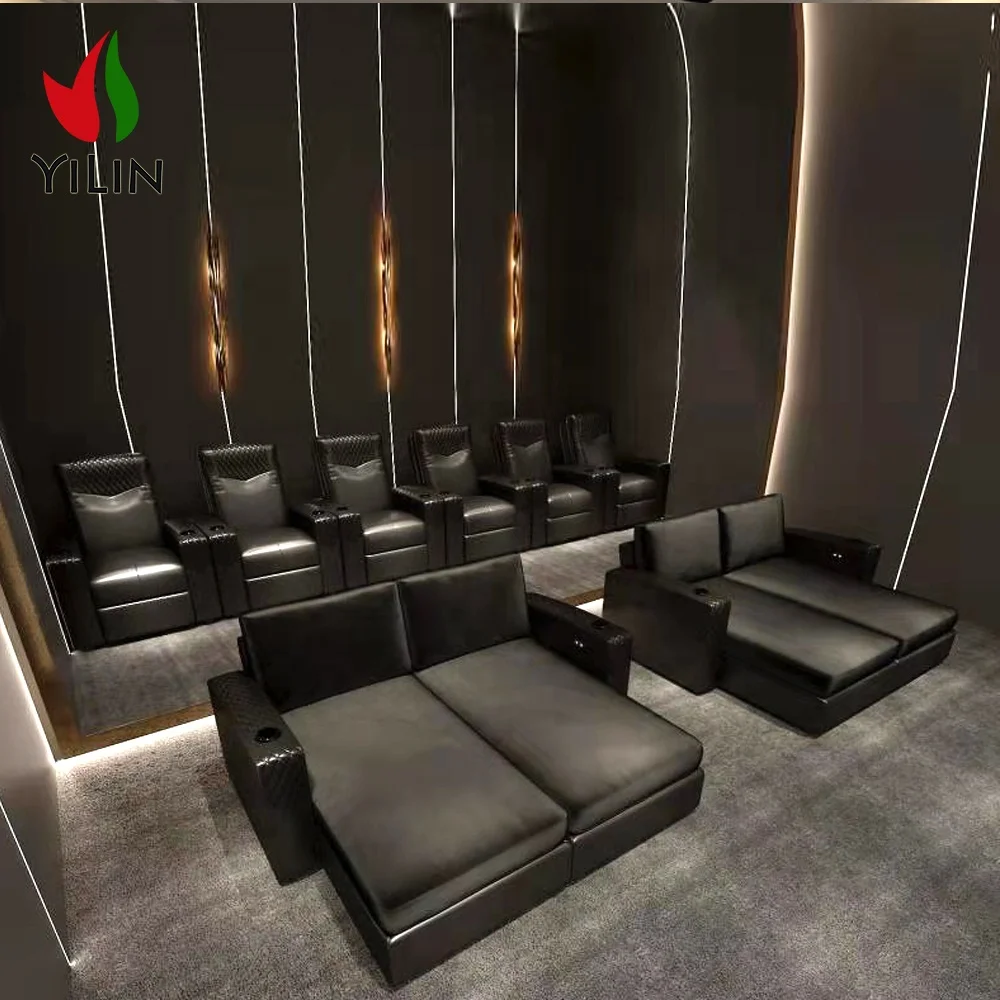 RH718 Furniture Comfortable Luxury Sectional Electric Sofa Seats Luxury Home VIP Movie Theater Cinema Recliner Sleep Chaise bed