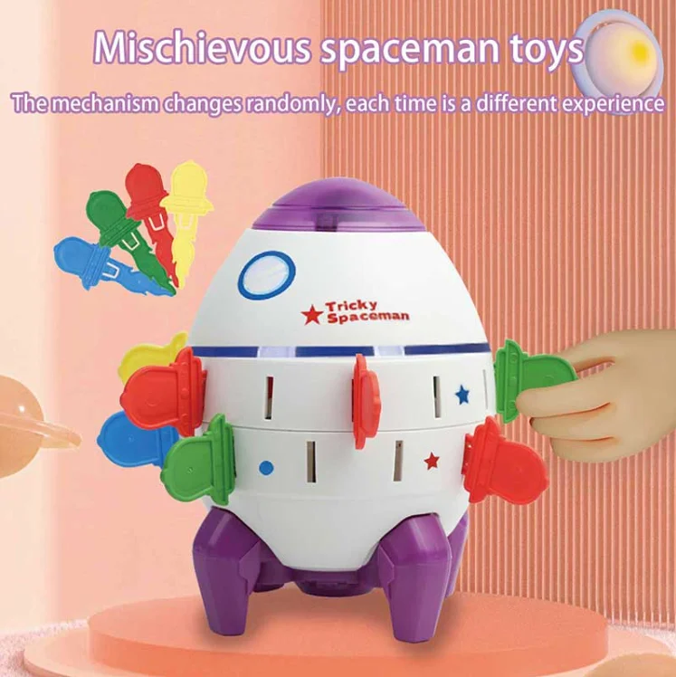 Astronaut rocket shape pirate bucket inserted sword novel tabletop parent-child interactive game prank creative board game toys