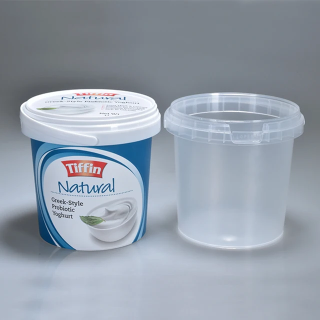 PP Yogurt Bucket with Lid and Handle 1L Reusable Food Storage  Large Capacity High Quality Eco Friendly