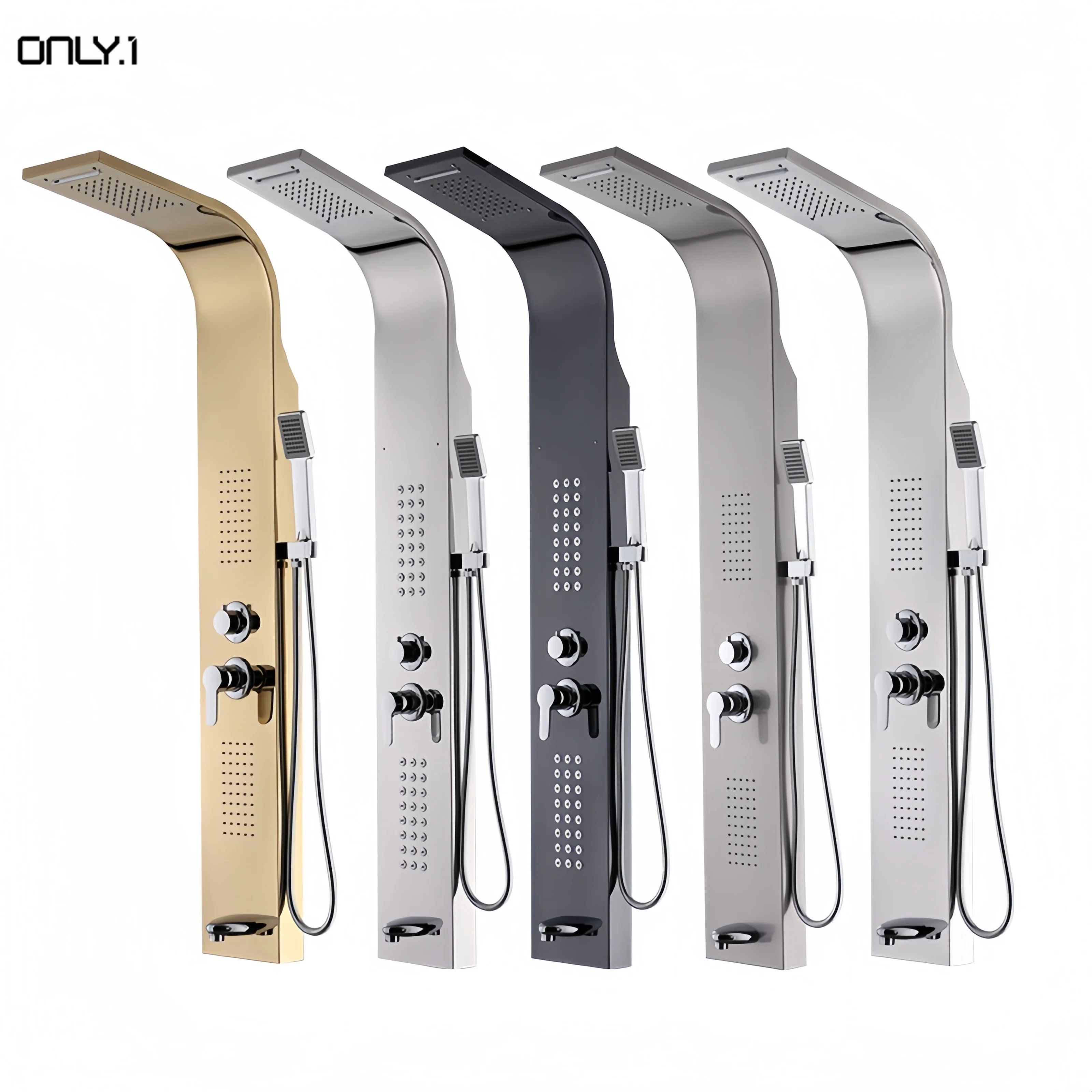 Luxury shower plate bathroom wall mounted stainless steel waterfall multi-function shower board