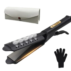 Hot selling 2 in 1 nano titanium steam platinum flat iron hair straightener