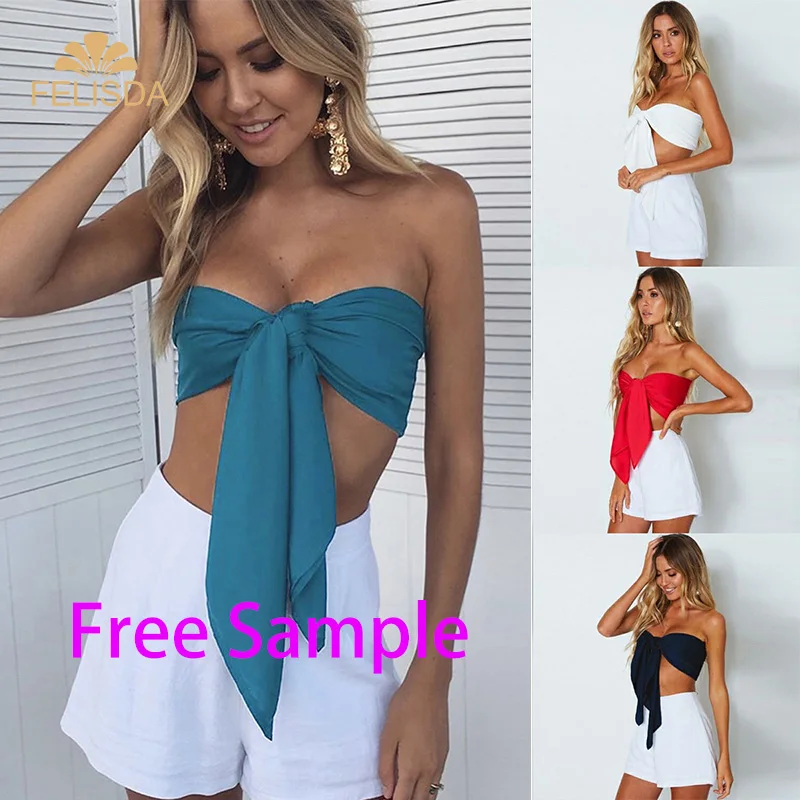 Бандажный кроп-топ с открытыми плечами, пикантная вечерняя Клубная майка с запахом, с перекрестными шнуровками, с открытой спиной, пляжные летние топы