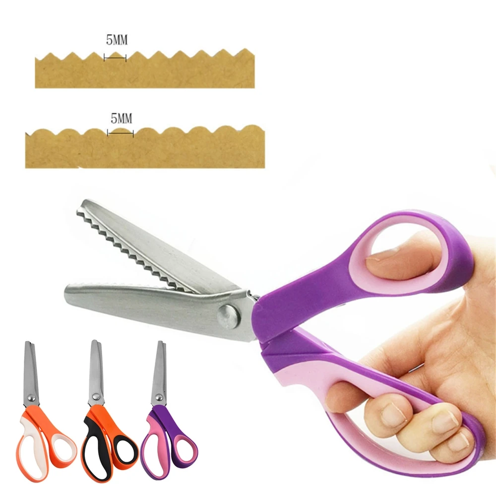 5 мм Ножницы Зигзаг ножницы для рукоделия профессиональные изготовления одежды швейные инструмент декоративных краев из волнистой ткани