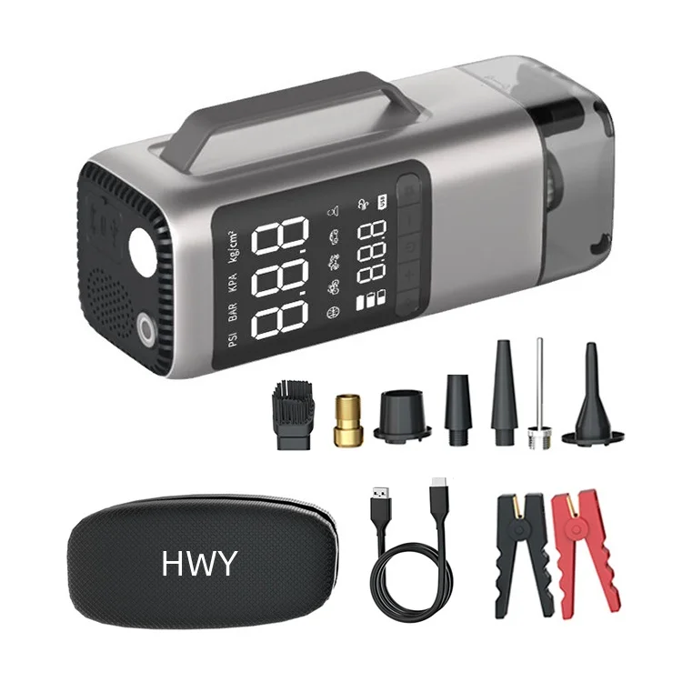 3in1 High Power 12V 24V Lithium Battery 8000mAh Car Jump Starter Cordless Power Bank Tire Inflator Air Pump Battery Jump Starter