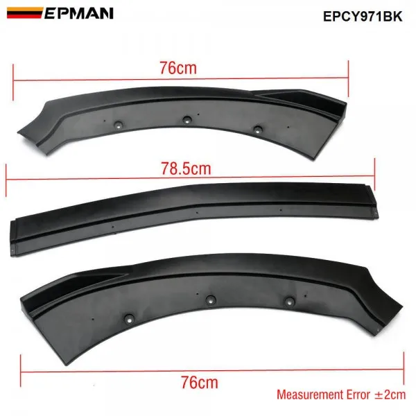 EPMA Car Front Bumper Splitter Lip Diffuser Spoiler Body Kits for Ford Mustang 2015 2016 2017 EPCY971BK