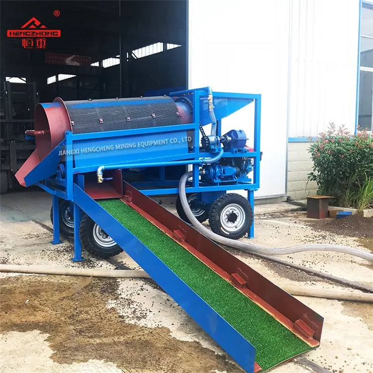 Alluvial Gold Mining Equipment Diesel Engine Mobile  Trommel Screen Price Portable Diamond Wash Plant For Sale