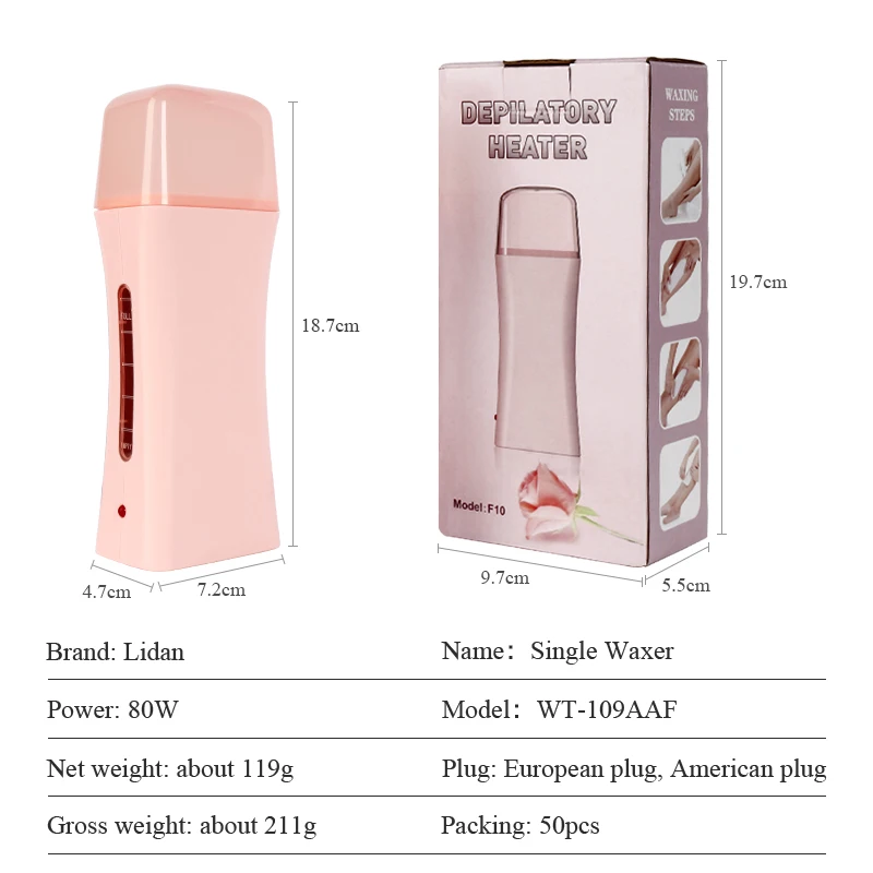 Professional Single Handheld Depilatory Wax Hair Removal Machine with EU Plug Portable Epilator Roll On Wax Heater Wax Heater