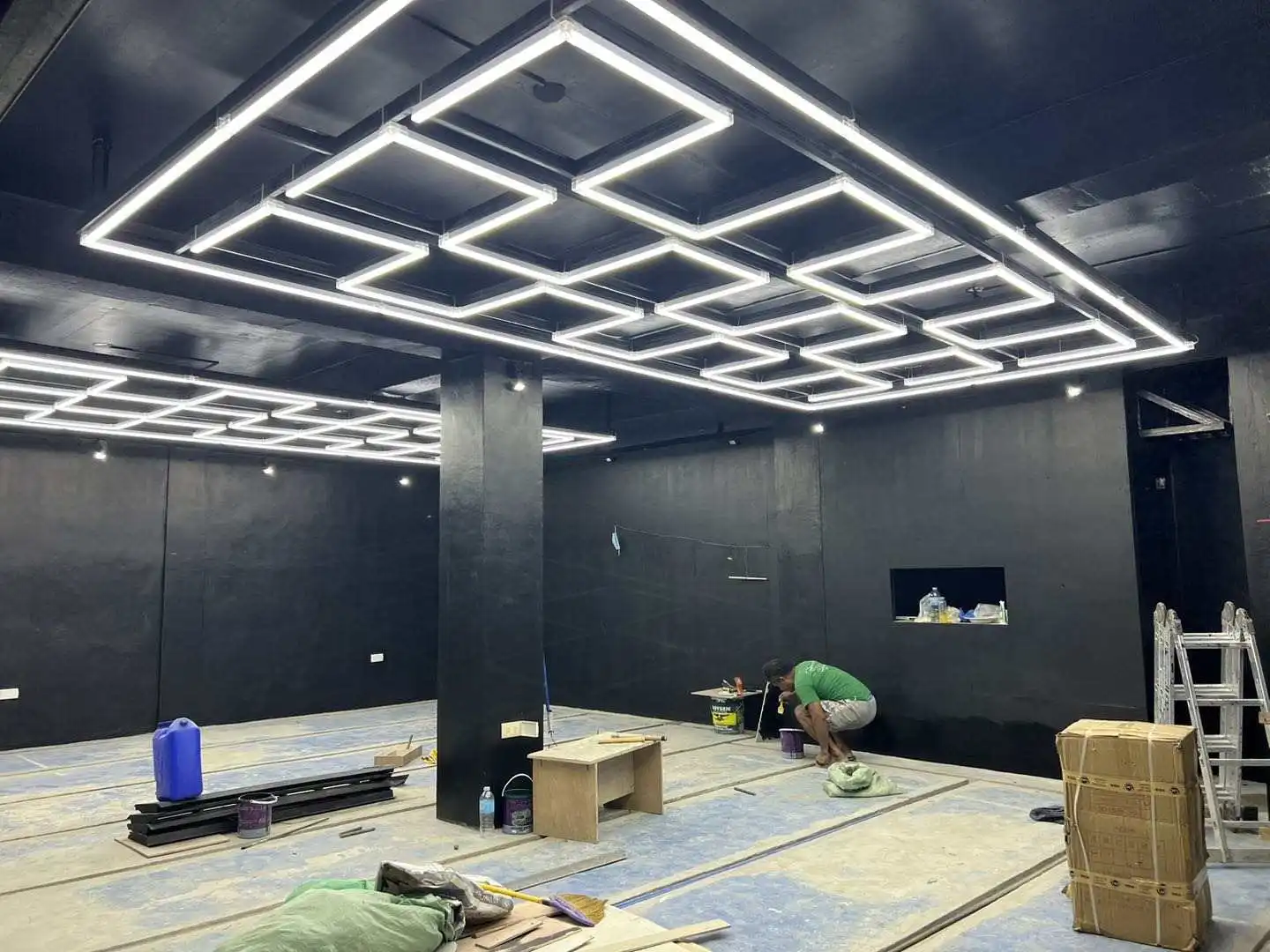 85-265v Retail Barber Shop Ceiling Lighting Car Wash Detailing Hexagon LED Work Light For Garage