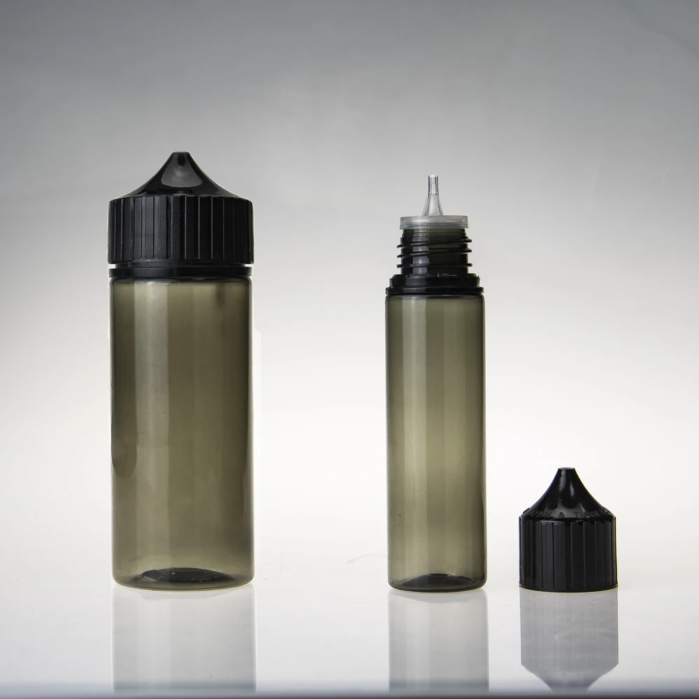 transparent black 30ml 60ml 100ml 120ml plastic PET squeeze dropper liquid V3 bottle with tamper proof lids