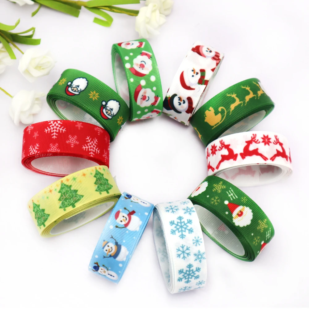 wholesale christmas ribbon snowman deer snowflake christmas decoration ribbon