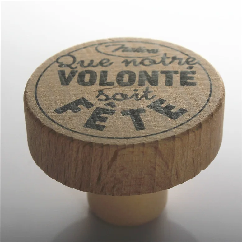 Customized luxury wooden bottle stopper T shape gin whiskey spirits whisky synthetic cork vodka