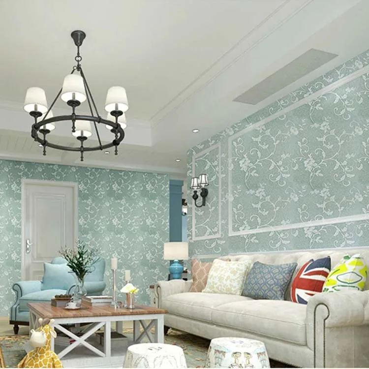 Manufacturer wholesale Custom Damascus modern minimalist American style seamless wall cloth bedroom living room TV background