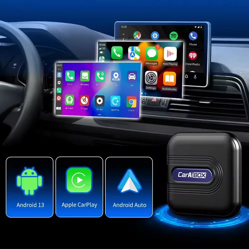 Wireless CarPlay Android 13.0 Auto USB Adapter QCM6125 8-Core CPU  With SIM Wired Android Auto Car play Android Ai Box