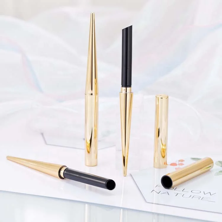 New Luxury Golden 7.1mm Plastic Empty Lipstick Tube Container Packaging