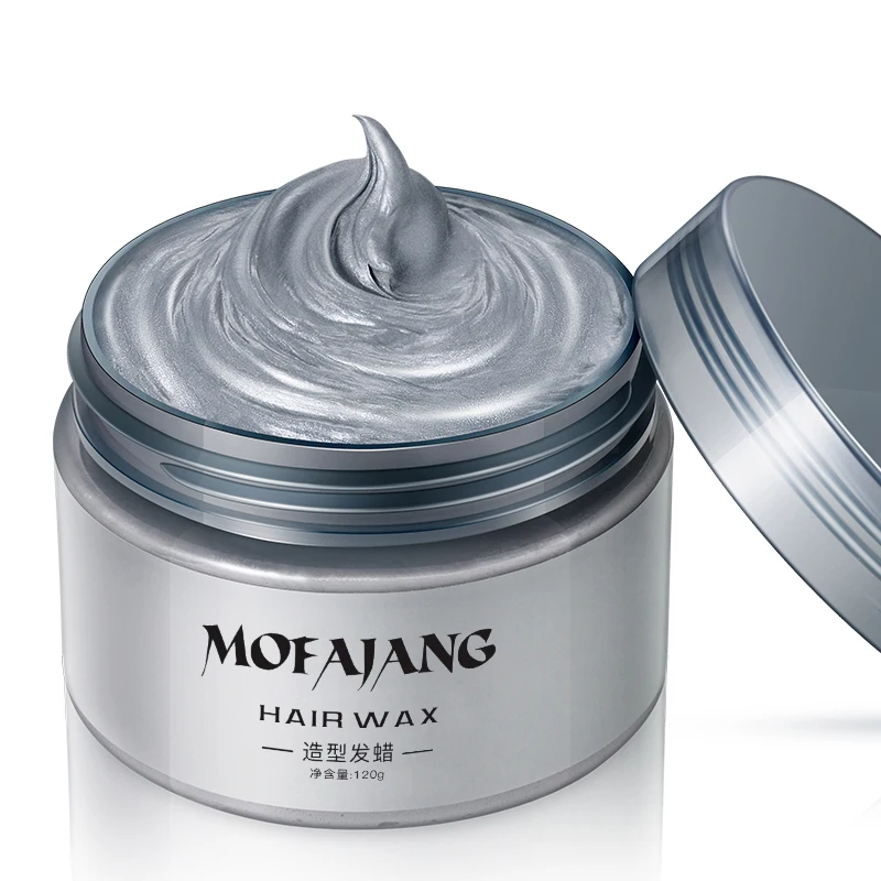 Mofajang Temporary Hair Color Wax Styling Mud Strong Hold Hair Clay 9 colors Blue pomade