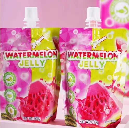 WDL оптовая продажа 100 г/упаковка нежирные пакеты из конжака желе арбуз сок закуски низкокалорийные Пищевые Волокна без сахара
