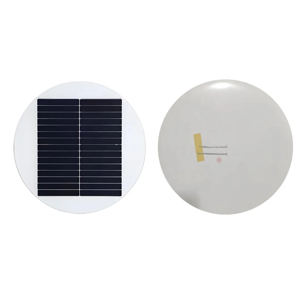 Circular Small Glass solar panel 5w 7.5v round monocrystalline pv module customized diameter 220mm for outdoors garden lamp sale