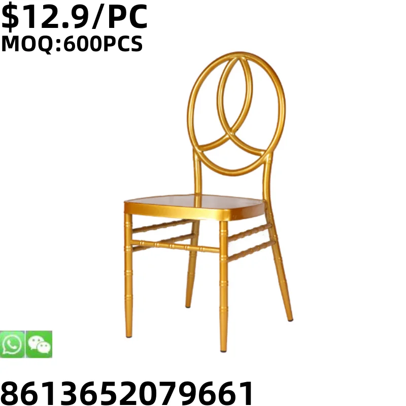 TSF High Quality Light Green Side outdoor metal stackable dining gold banquet Chair modern for wedding
