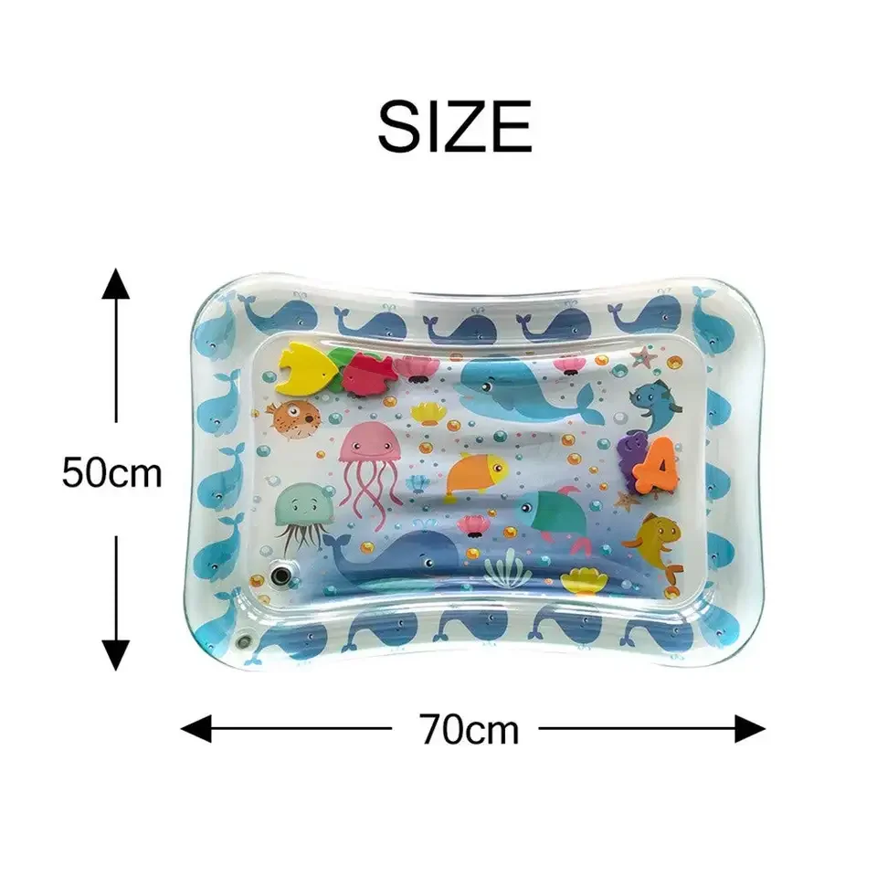 Tummy time baby water inflatable double sided water proof baby play mat for kids early education