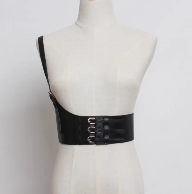 Fashion sexy leather Bust Strap Corset Harness Punk Gothic Body Bondage Cage Shoulder Wrapped Waist Strap Sculpting Women Belt