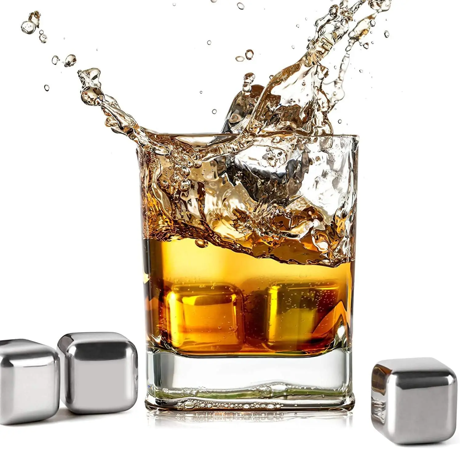 Stainless Steel Ice Cubes Chilling Stones As Gift Chilling Rocks for Wine Drinkers Reusable Stainless Steel for Coolers