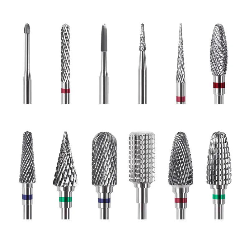 Cone Diamond Carbide Nail Drill Cuticle Cleaning Bit Electric Nail Art Replacement Burr Manicure File Tool