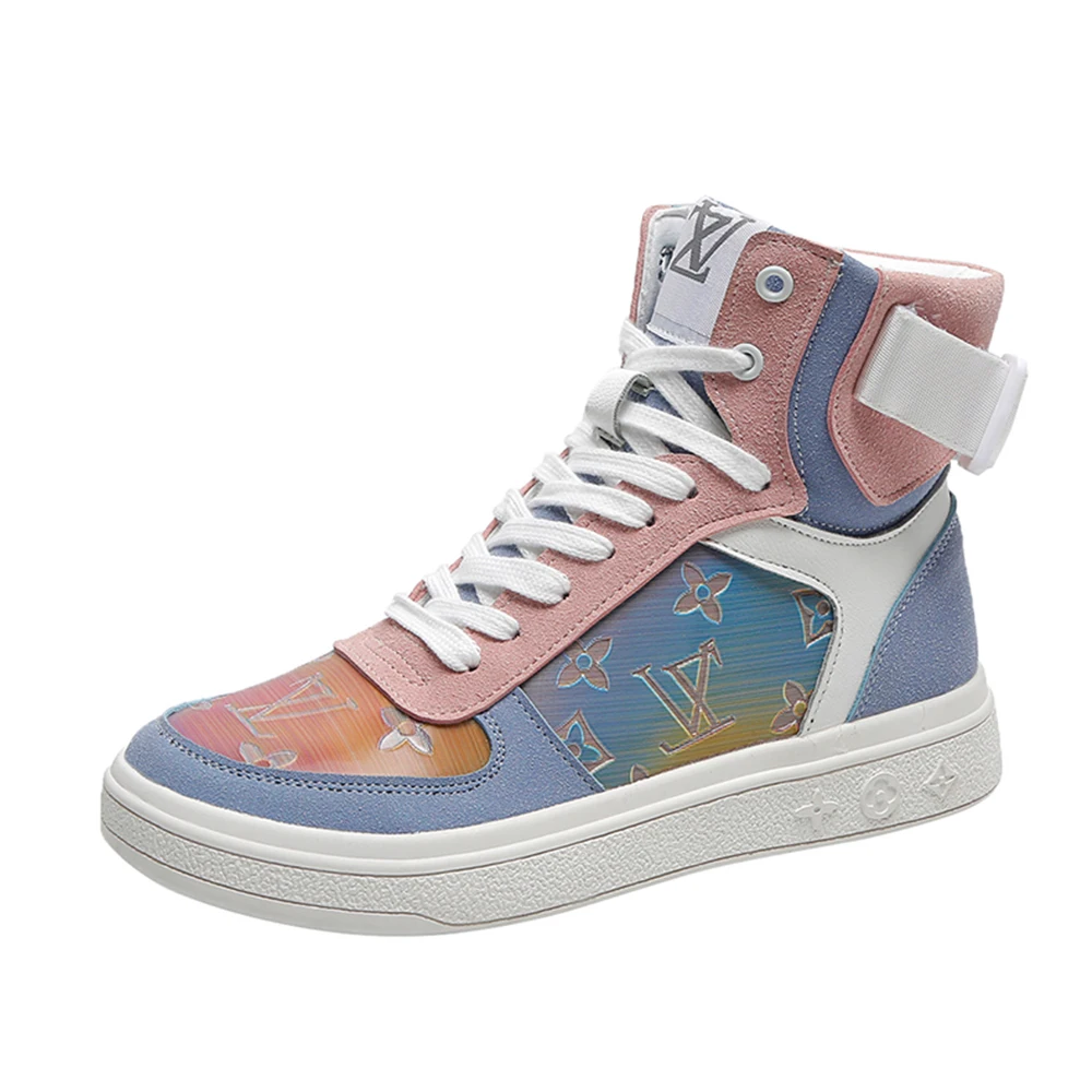 
High end stock colorful printed fashion sneakers femme 
