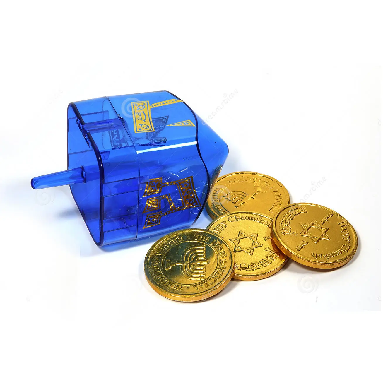Hanukkah Наполняемый Dreidel разных цветов может быть наполнен монетами из шоколадного желта