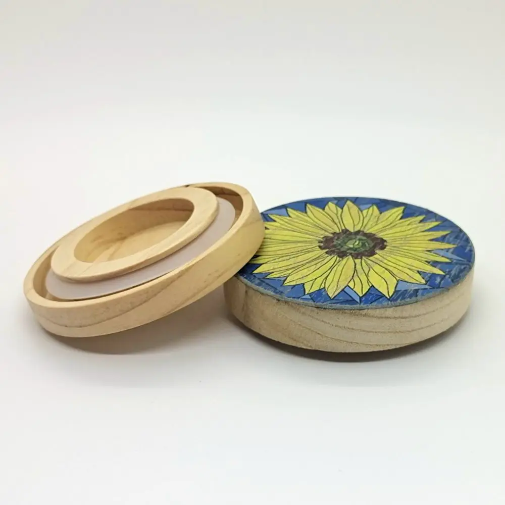 Food Grade Luxury Design Color Printed110*20 mm Spice Jar Bamboo Lid For Amber  Glass Candle  8oz Jars And Cups