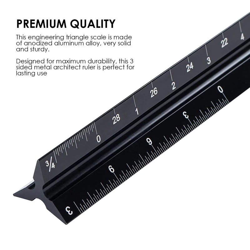 Christmas Gift Metal Ruler Aluminum Scale Ruler Triangular Ruler